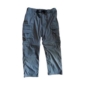 BC Clothing nylon cargo pants/zip-away shorts (SIZE 30”W) - grey